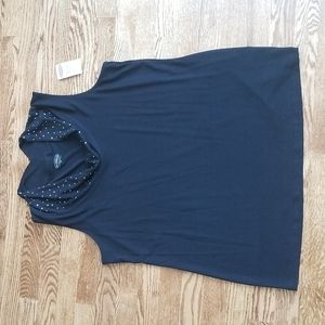 (XL) NWT Northern Reflections Sparkly Cowl Neck Tank Top Rayon Blend